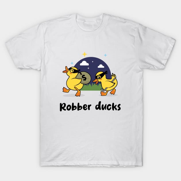 Robber ducks (on light colors) T-Shirt by Messy Nessie